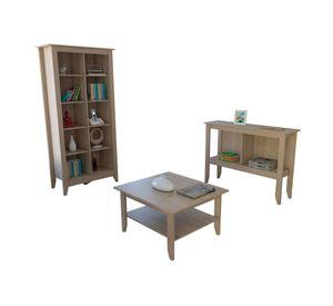 Librero + arrimo + mesa de centro Esencial rovere TuHome