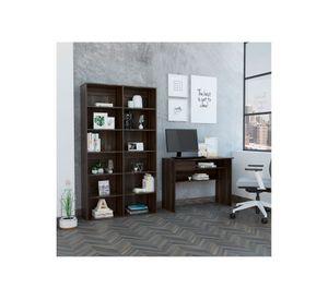Escritorio 1 cajón Office 5 + biblioteca Office 7 habano TuHome