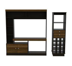 Set estante 55" bar Classic caramelo wengue