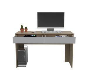 Escritorio 2 cajones Acre + librero Essential rovere/blanco TuHome