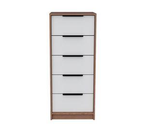 Cómoda 5 cajones Kaia miel/blanco TuHome