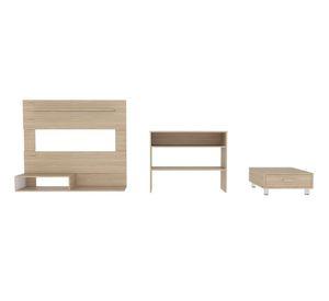 Panel TV 55'' + arrimo + mesa centro Beijing rovere/blanco TuHome