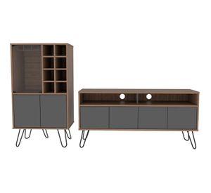 Rack TV 55'' + bar Vassel miel/plomo TuHome