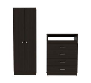 Clóset 2 puertas Home + cómoda TV 32'' 4 cajones Z-80W wengue TuHome