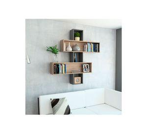 Repisa Wall 2B miel/gris TuHome