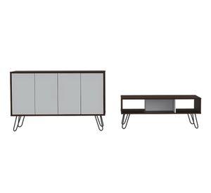 Buffet + mesa de centro Vassel habano/blanco TuHome