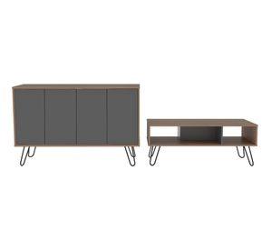 Buffet + mesa de centro Vassel miel/plomo TuHome