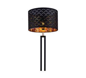 Lámpara pie 1L E27 rombos negro gold
