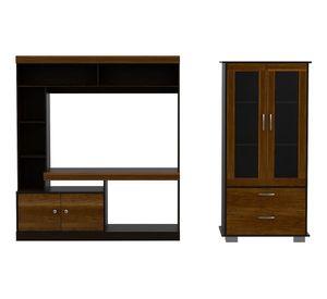 Set TV 55" vitrina Classic caramelo wengue