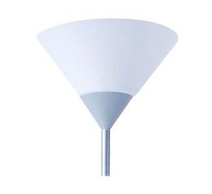 Lámpara pie 2L E27/E14 blanco/plateado