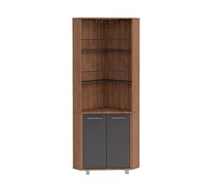 Bar alto esquinero 2 puertas Carmenere miel/plomo TuHome