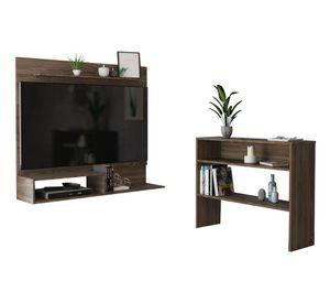 Panel TV 55'' + arrimo Beijing coñac TuHome