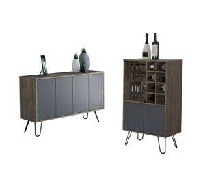 Bar bajo + buffet Vassel miel/plomo TuHome