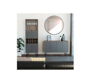 Bar alto + buffet Vassel miel/plomo TuHome