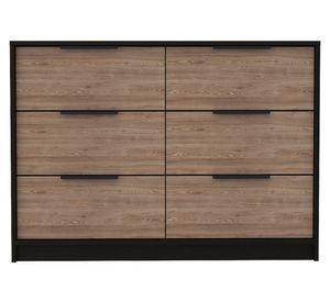 Cómoda 4 cajones 2 puertas Kaia wengue/miel TuHome