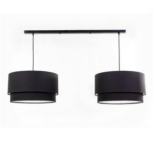 Lámpara colgar 1L E27 doble negro Diseño 3.