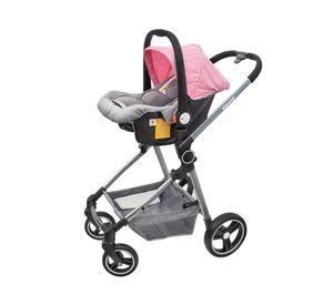 Coche cuna Travel System rosado Kidscool.