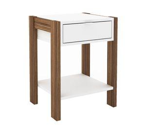 Velador 1 cajón AZ blanco Tecnomobili