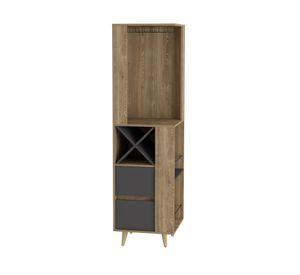 Bar esquinero 2 repisas Salem miel/plomo 180x50x50 cm
