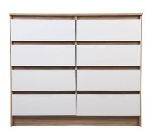 Cómoda austria 8 cajones olmo-blanco Cic