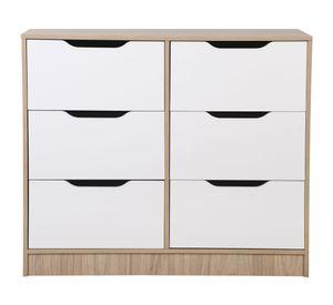 Cómoda 6 cajones olmo-blanco Cic