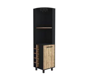 Bar esquinero 1 puerta 2 repisas Kaia wengué/miel 180cmx45x45 cm