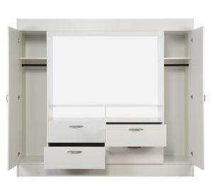 Clósets 2 puertas + 4 cajones + TV 55" Baker blanco