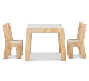 Set mesa + 2 sillas Kids blanco