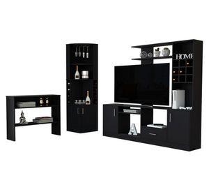Arrimo + centro ent. bar + bar esquinero Beijing wengue