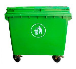Contenedor de basura 660 lt 122x78x137.50 cm verde