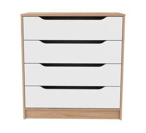 Cómoda 4 cajones Legno Espresso melamina blanco olmo