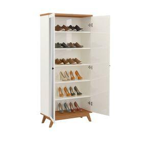 Zapatero 2 puertas con espejo Sao Paulo blanco