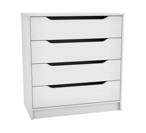 Cómoda 4 cajones Legno Espresso melamina blanco claro