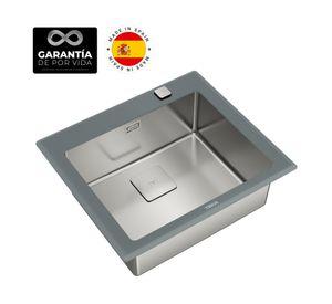Lavaplatos empotrado Diamond RS15 1C gris 20x60x52 cm