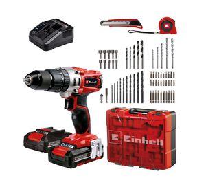 Taladro percutor TE-CD 18/2 Li-i + 2 baterías 2.0 Ah + cargador + maletín 64 accesorios