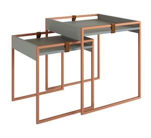 Mesa lateral Grace verde fiordo 60x55x55 cm