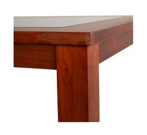 Comedor 6 sillas rectangular Ñuble caramelo/PU chocolate