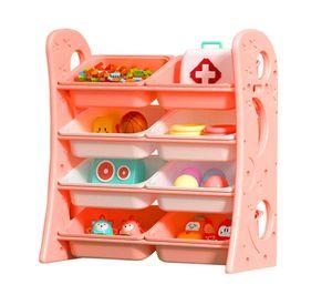 Estante Sunny 8 cajas rosado 100x92x38 cm