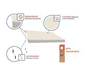 Toldo retr谩ctil 4x2,5 m SmartSun Classic crudo