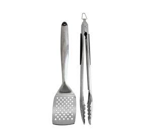 Set accesorios de parrilla 2 piezas acero inoxidable