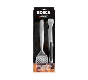 Set accesorios de parrilla 2 piezas acero inoxidable