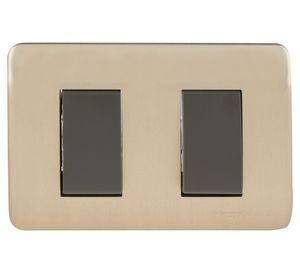 Placa armada interruptor doble iridium bronceada Schneider