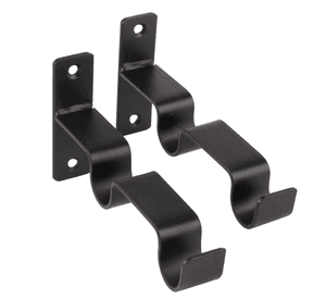 Soporte cortina doble para muro fierro 3/4'' 2 un negro