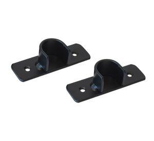 Soporte cortina simple muro a muro fierro 1" 2un negro