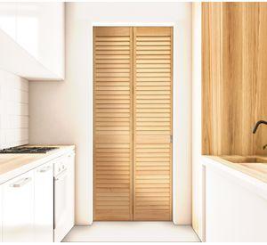 Set Puerta de clóset celosía plegable 60x200 cm Pino Radiata
