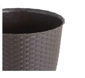 Macetero 18 cm ratán marrón Reyplast