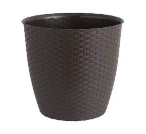 Macetero 25 cm ratán marrón Reyplast