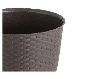 Macetero 25 cm ratán marrón Reyplast