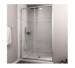 Mampara Premium corredera frontal perfil cromado 190x180x3.5 cm