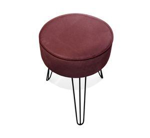 Puff Eco cuero  burdeo